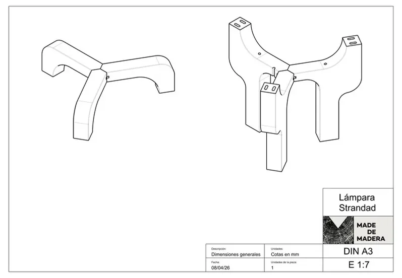 «Strandad» Lamp — The two tripods ready for assembly
