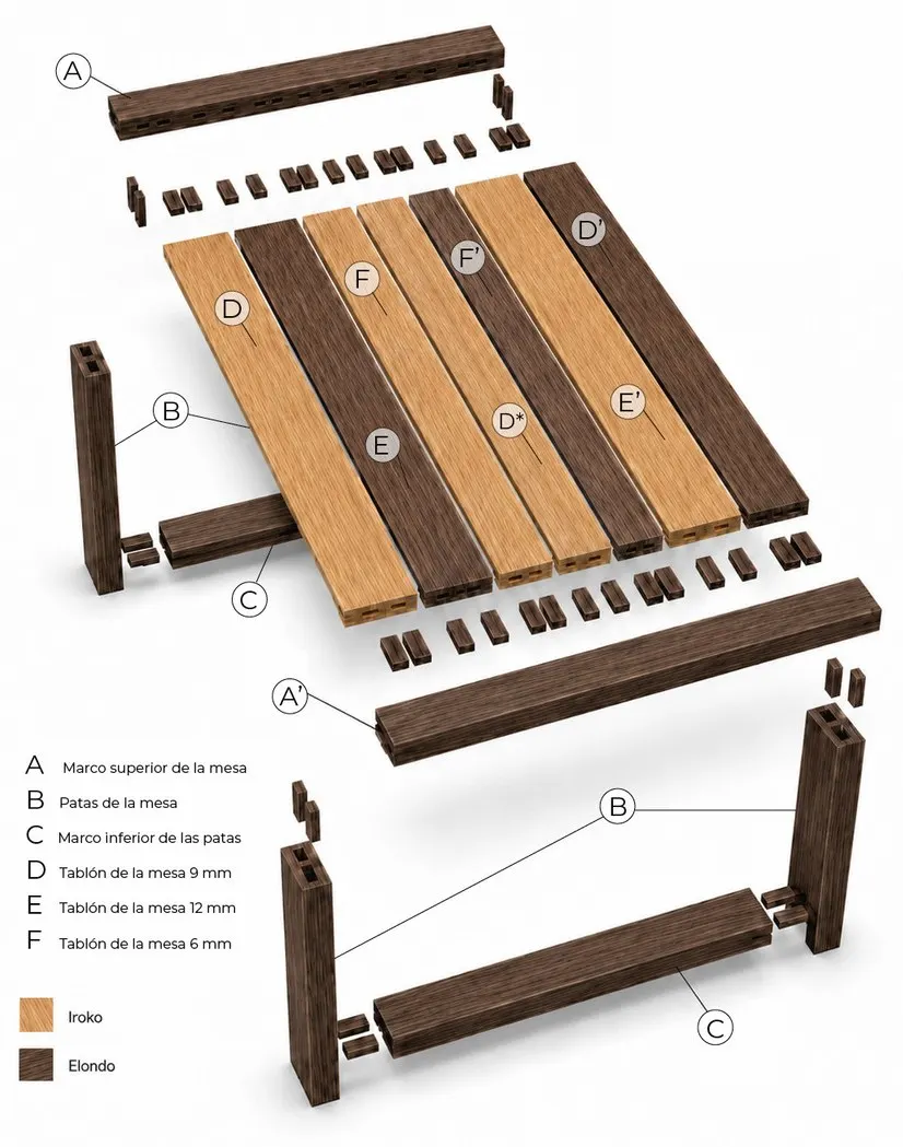 Mesa de Café de Exterior «Trama» — la pieza terminada