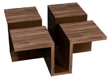 The finished table: continuous walnut grain and not a screw in sight.