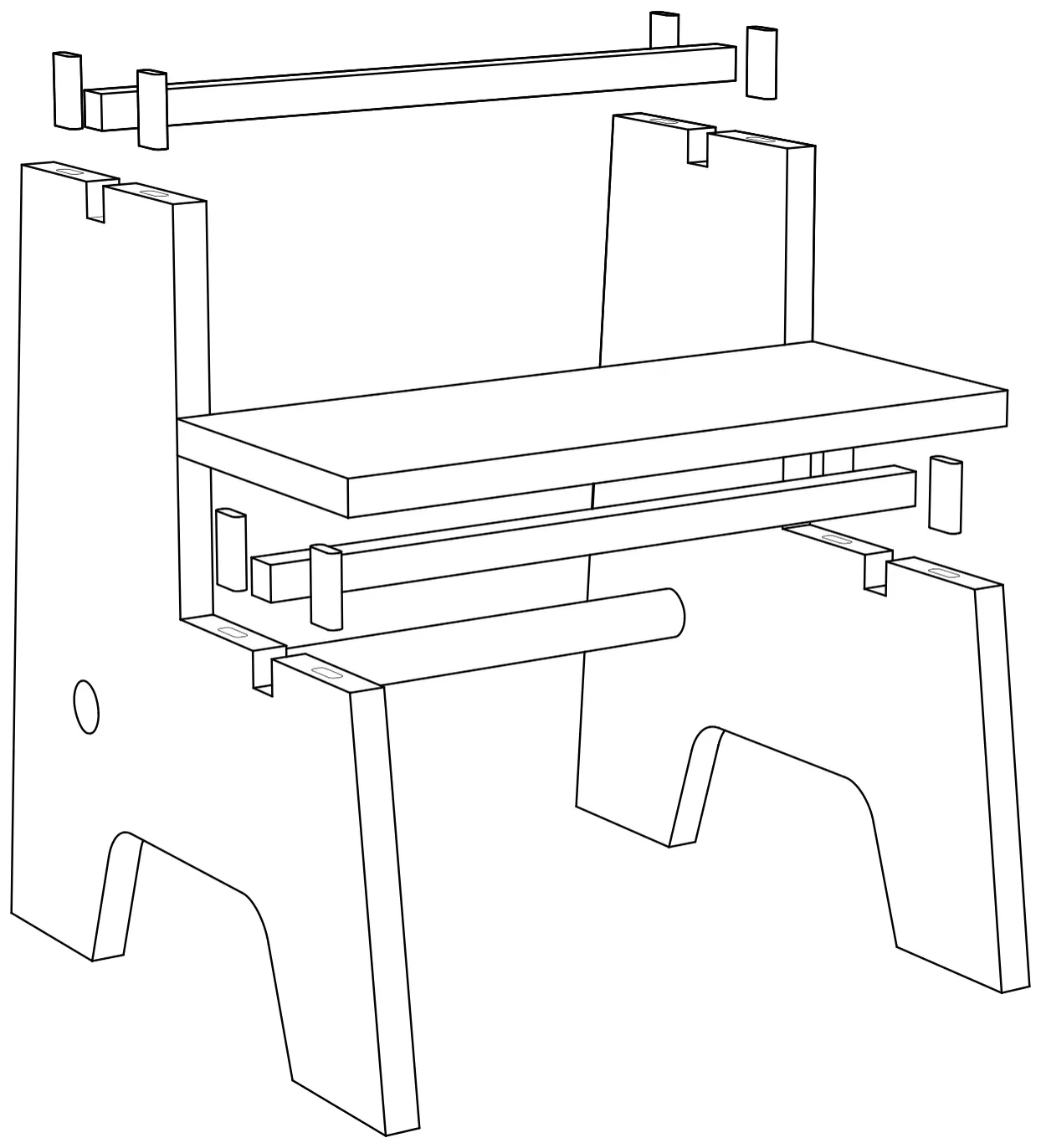 «Alza» Step Stool — the finished piece